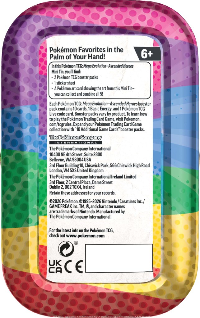 Pokemon TCG Mega Evolution—Ascended Heroes ME2.5 Mini Tin