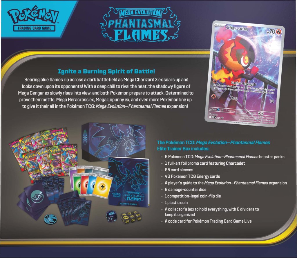 Pokemon TCG Mega Evolution Phantasmal Flames Elite Trainer Box