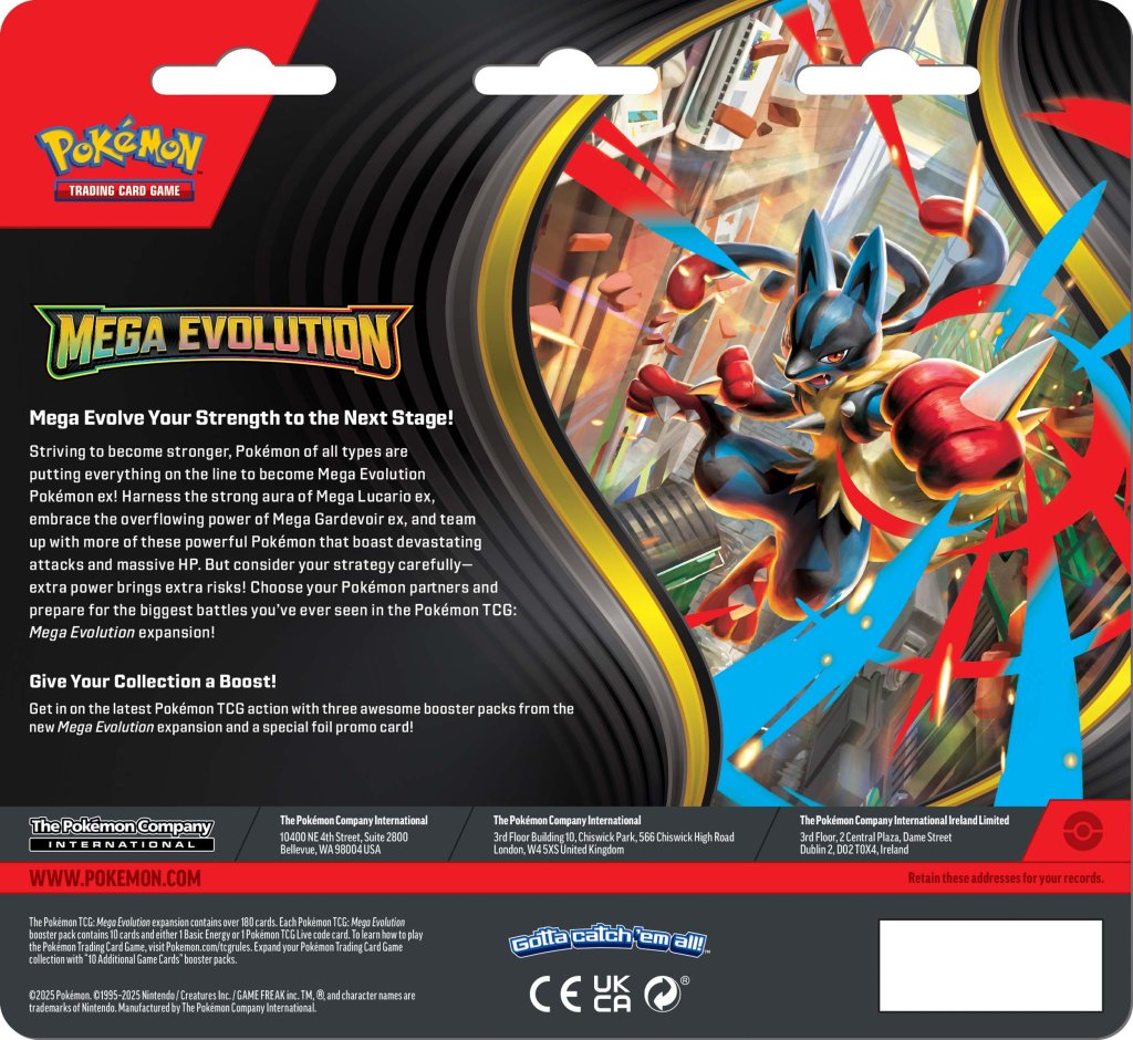 Pokemon TCG Mega Evolution Three Booster Blister