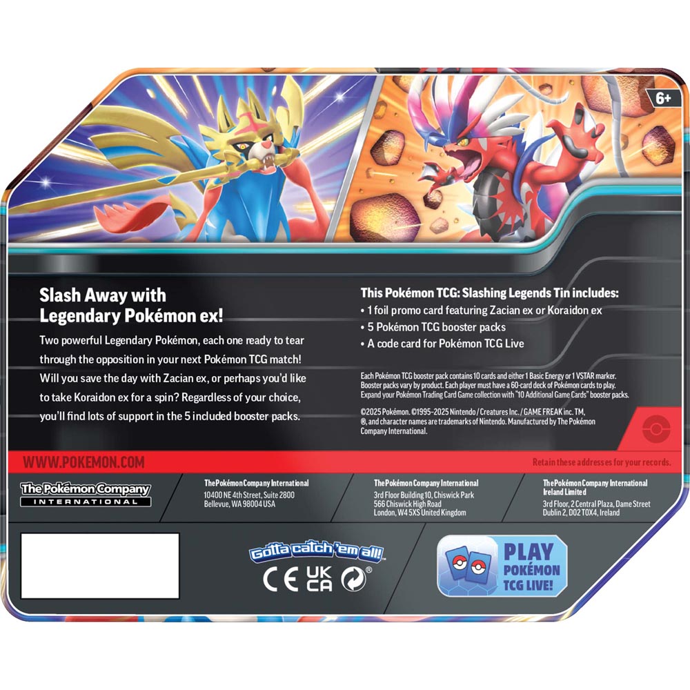 Pokemon TCG Scarlet & Violet Slashing Legends Tin (Assorted)