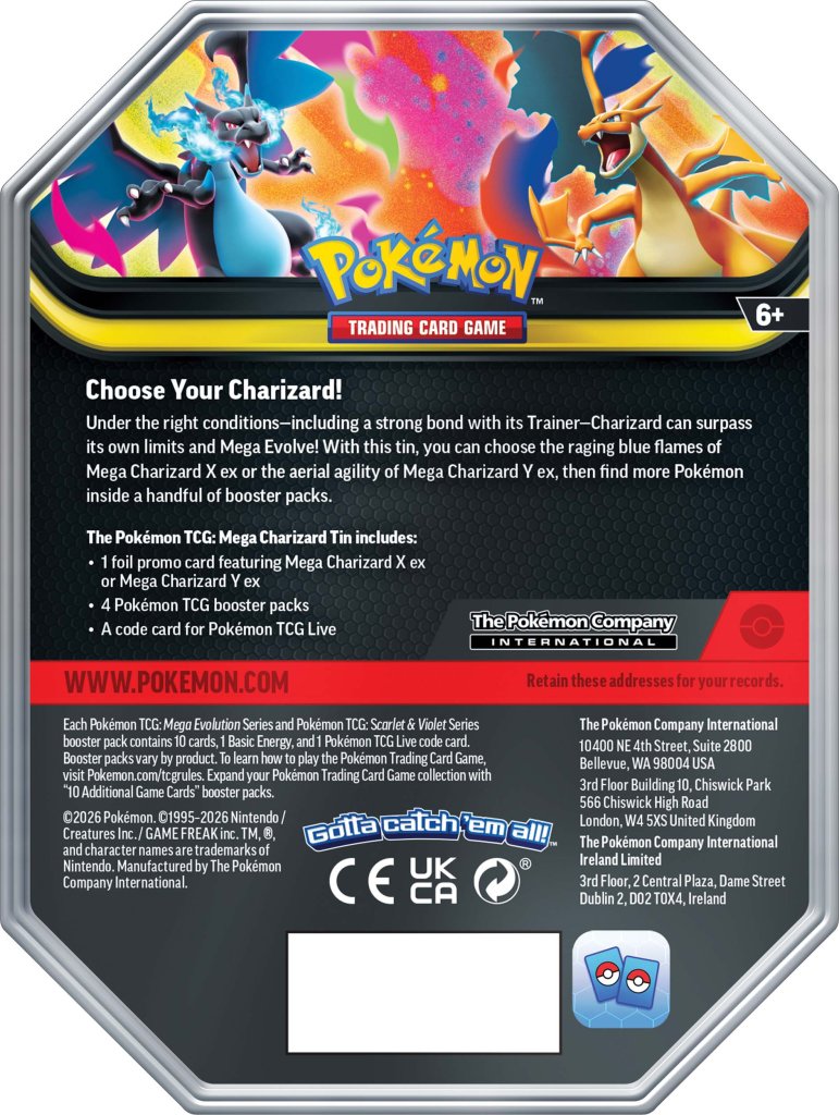 Pokemon TCG Mega Evolution—Ascended Heroes ME2.5 Mega Charizard Tin
