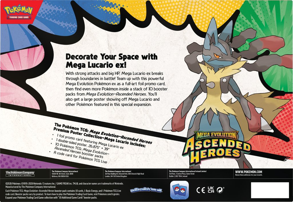 Pokemon TCG Mega Evolution—Ascended Heroes ME2.5 Premium Poster Collection (Mega Lucario/Mega Gardevoir)
